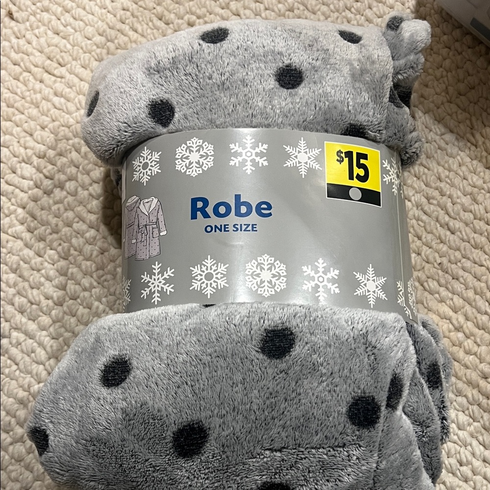 Gray Polka Dot Robe